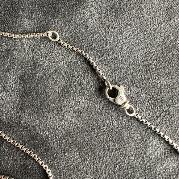 David Yurman Large Pink Heart Pendant Necklace w/ Rhodonite & White Diamonds 18" - Picture 15 of 16